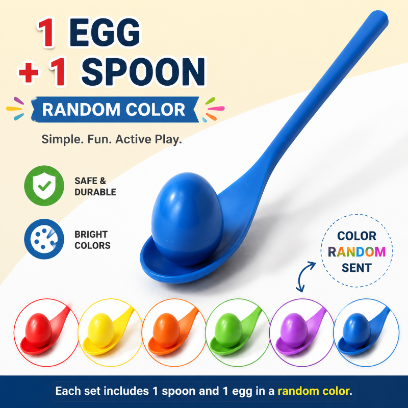 Wooden Egg Spoon Game – Motor Skills & Learning – Egg Race Balance Game