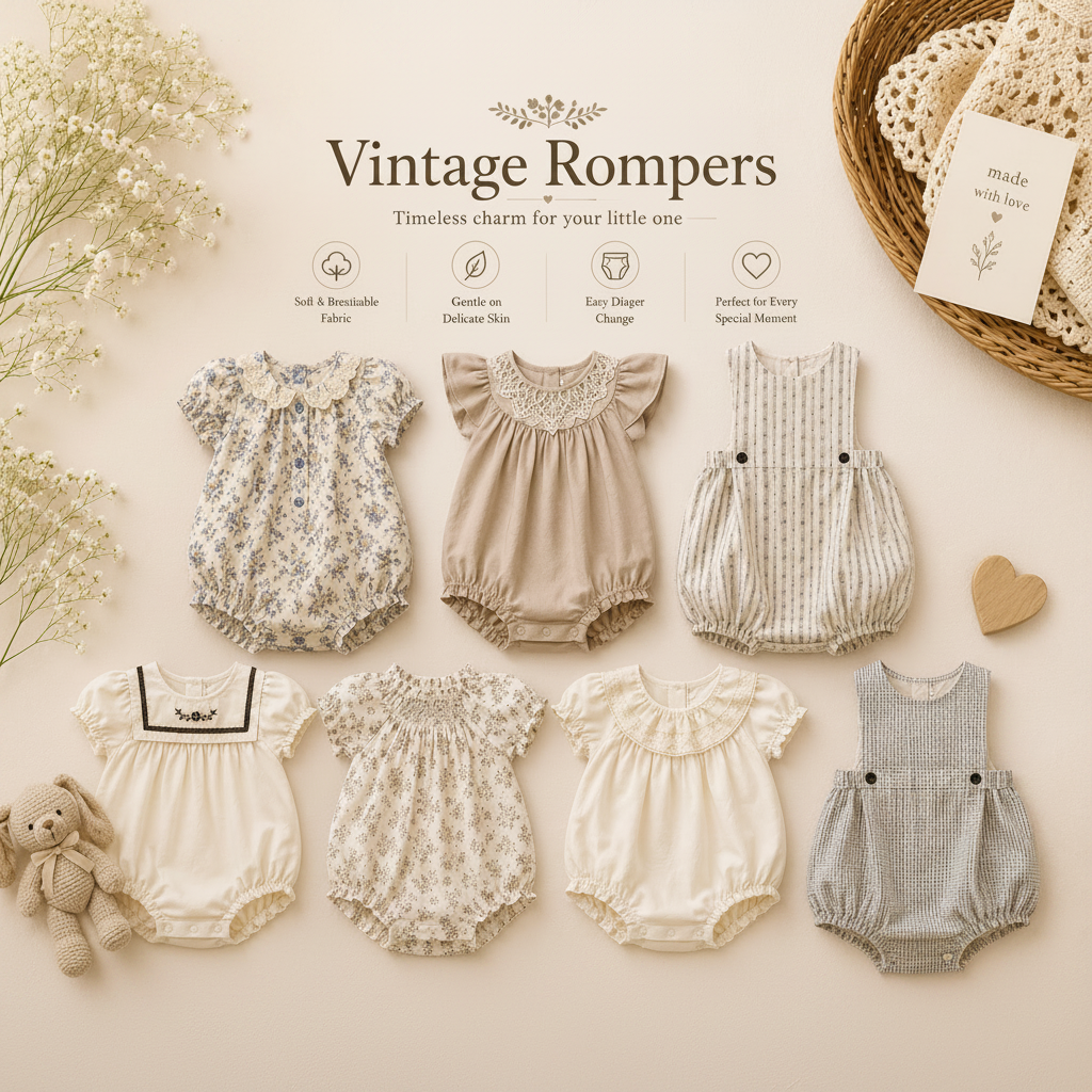 Vintage Rompers – Timeless & Soft – Baby Jumpsuit
