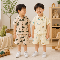 Thumbnail for Dinosaur & Car Print Outfit – Cool & Playful – Summer Clothing Set