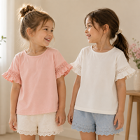 Thumbnail for Girls Trumpet Sleeve Top – Elegance & Comfort – Lace Sleeves