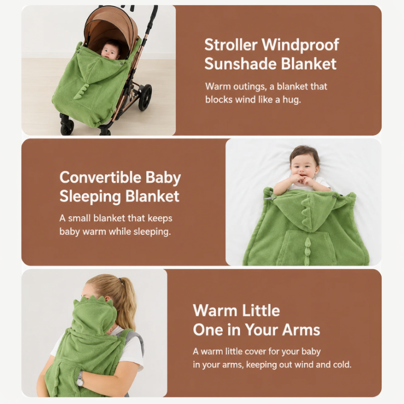 Dinosaur Baby Carrier Cover – Warm & Comfort – Dino Baby Blanket
