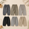 Plaid Cotton Pants – Lightweight & Breathable – Casual balloon/harem-style pants