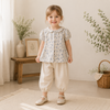 Vine Print Blouse – Light & Cute – Children's Blouse with Puff Sleeves