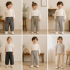 Plaid Cotton Pants – Lightweight & Breathable – Casual balloon/harem-style pants