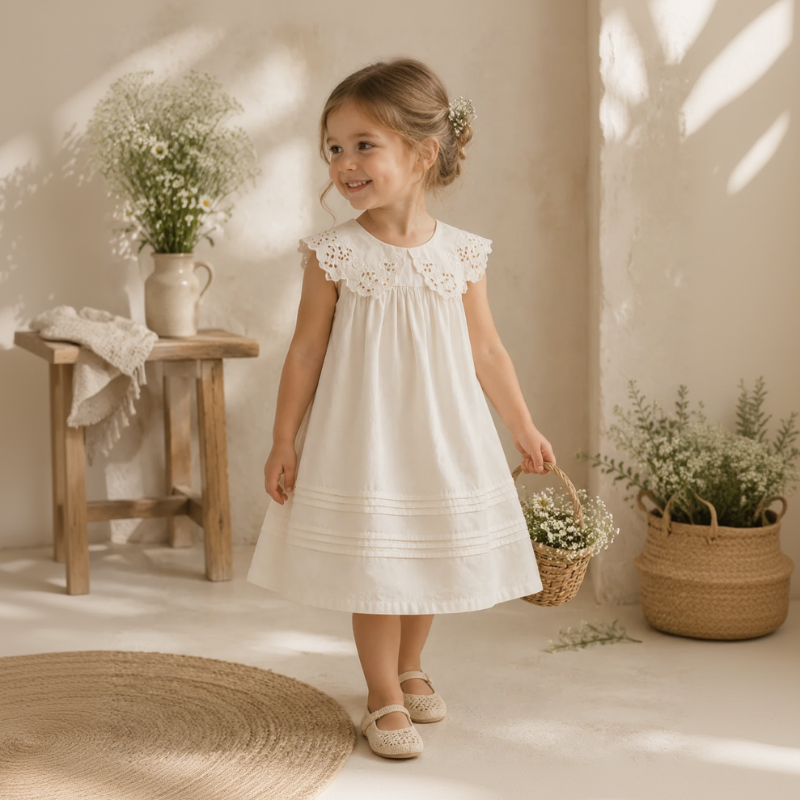 Sleeveless Dress – Elegant & comfortable – Lace Collar Dress