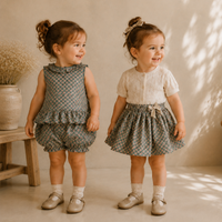 Thumbnail for Matching Set – Comfortable & Daisy Print – Bloomers, Skirt & Blouse