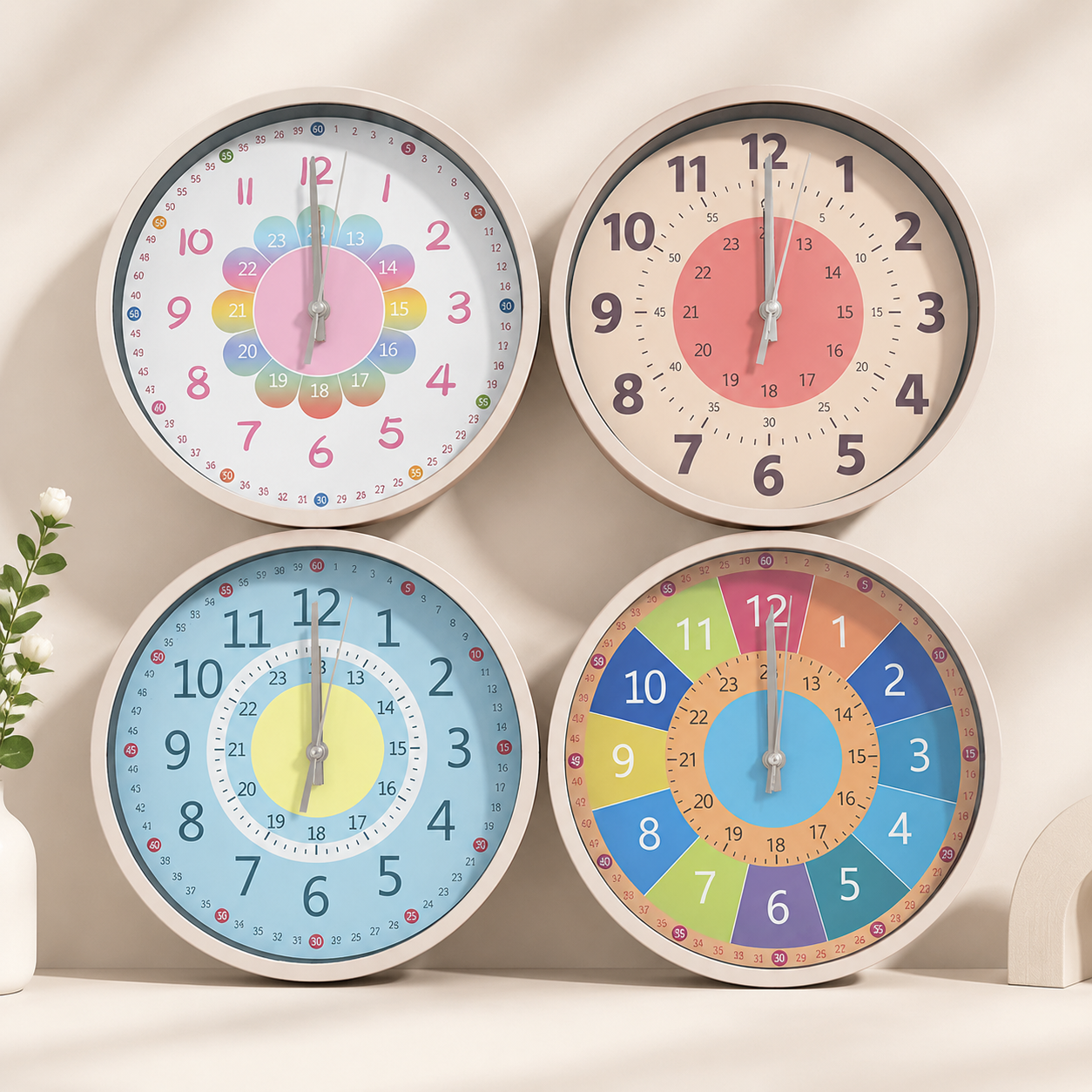 ChildrenTime – Independent & Quiet - Educational Children's Wall Clock