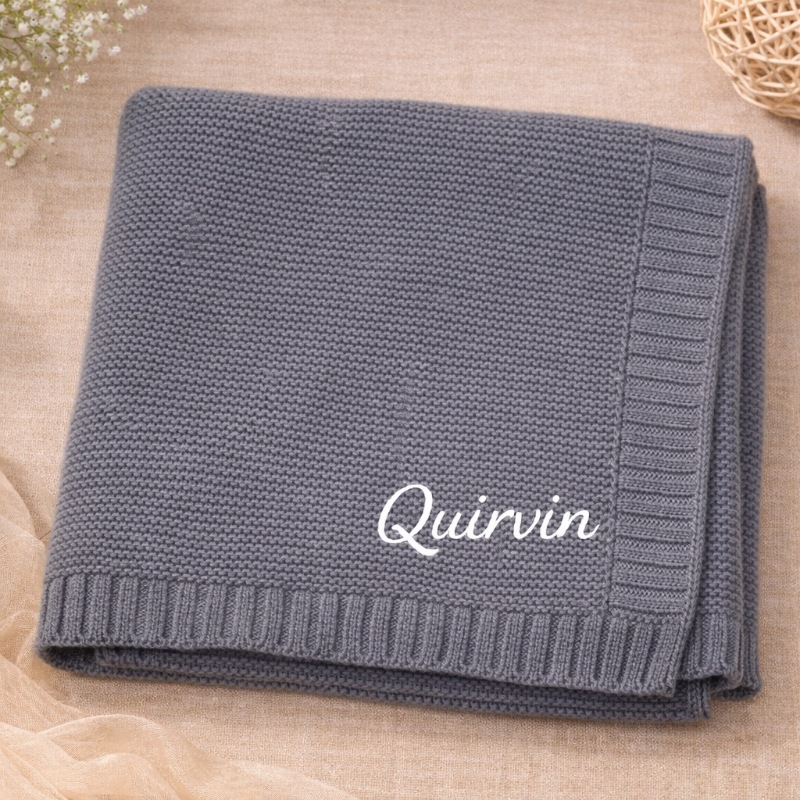 Personalized Baby Blanket – Soft & Unique – Personalized Embroidered Cotton Blanket