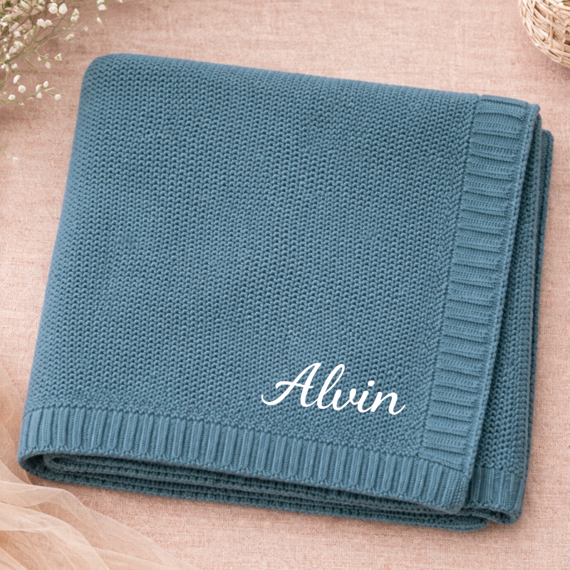 Personalized Baby Blanket – Soft & Unique – Personalized Embroidered Cotton Blanket