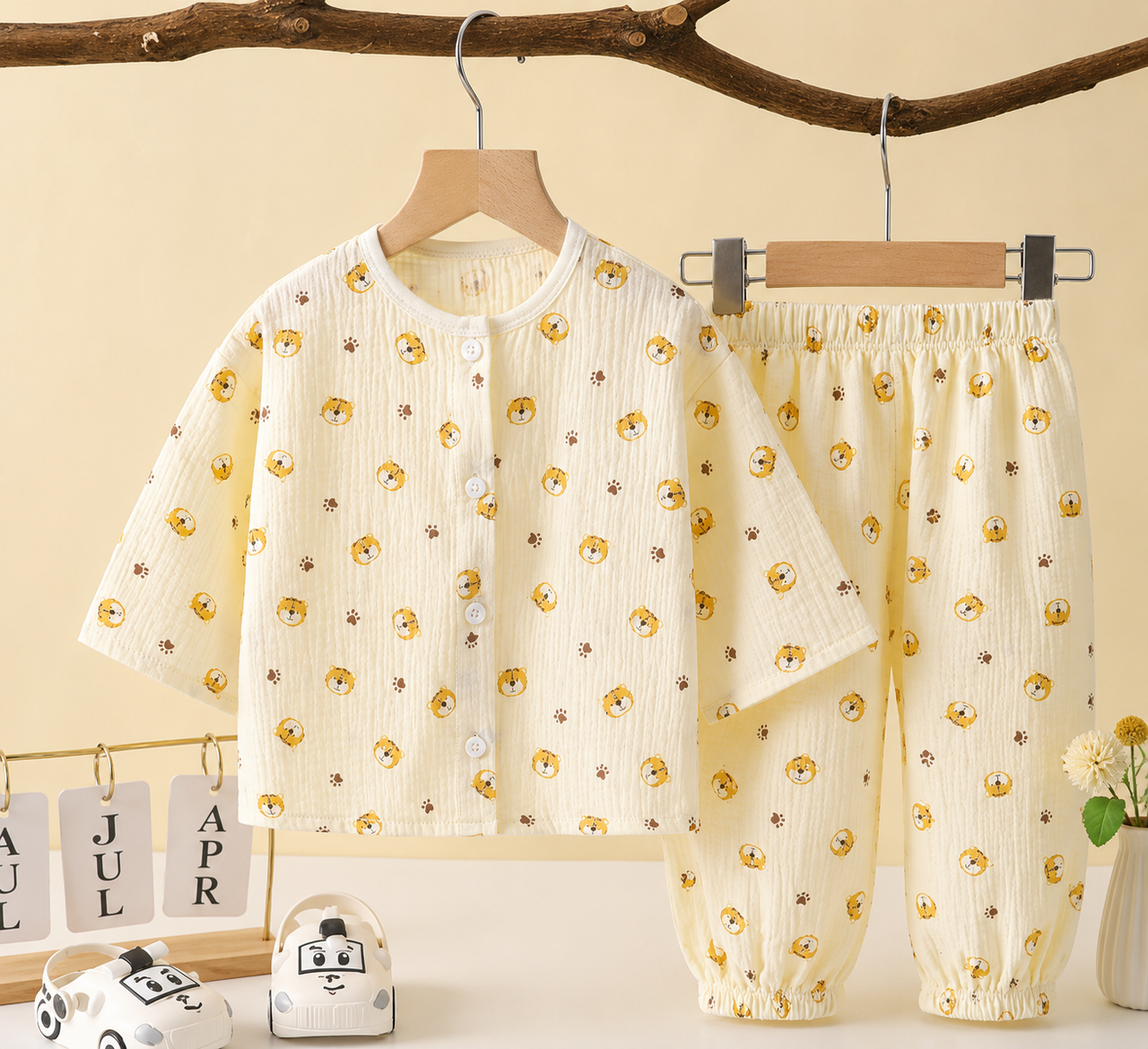 Mini Fashion™ - Airy Material - Linen Dress Set