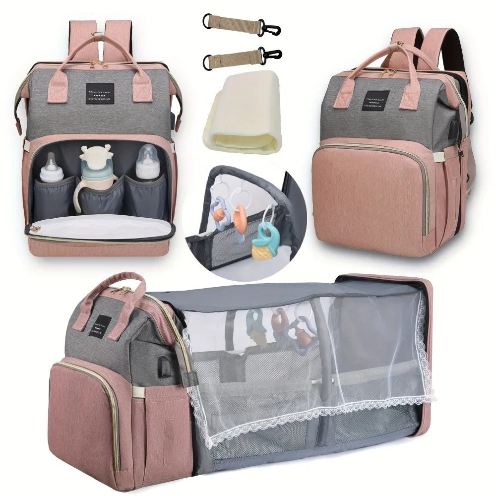 Nuvella Baby – Always Prepared – Multifunctional Diaper Bag with Bed