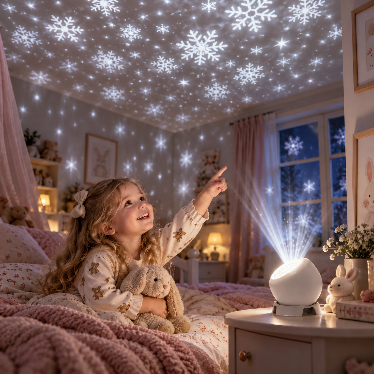 FrostyLight – Magical & Atmospheric – Rotating Projector Lamp (Christmas & Halloween)