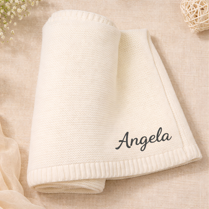 Personalized Baby Blanket – Soft & Unique – Personalized Embroidered Cotton Blanket