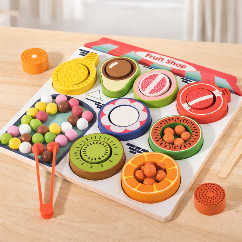 Toddler Clips™ - Fruit & Shape Match - Sorting game