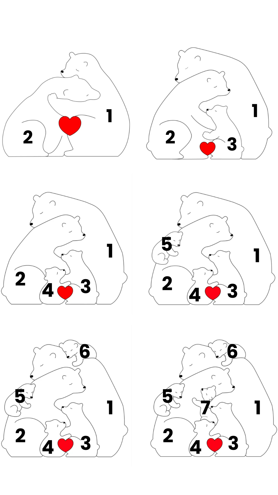 Family Puzzle™ – Personalized Mother's Day Gift with a Family of Bears