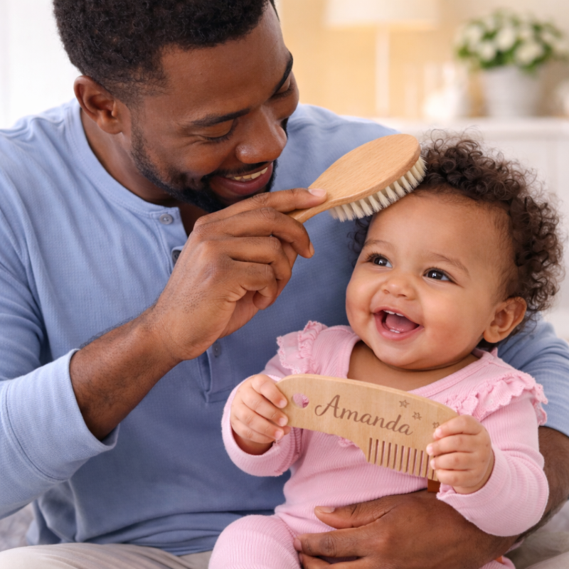 Personalized Hairbrush – Soft & Unique – Personalized Baby Hairbrush Set