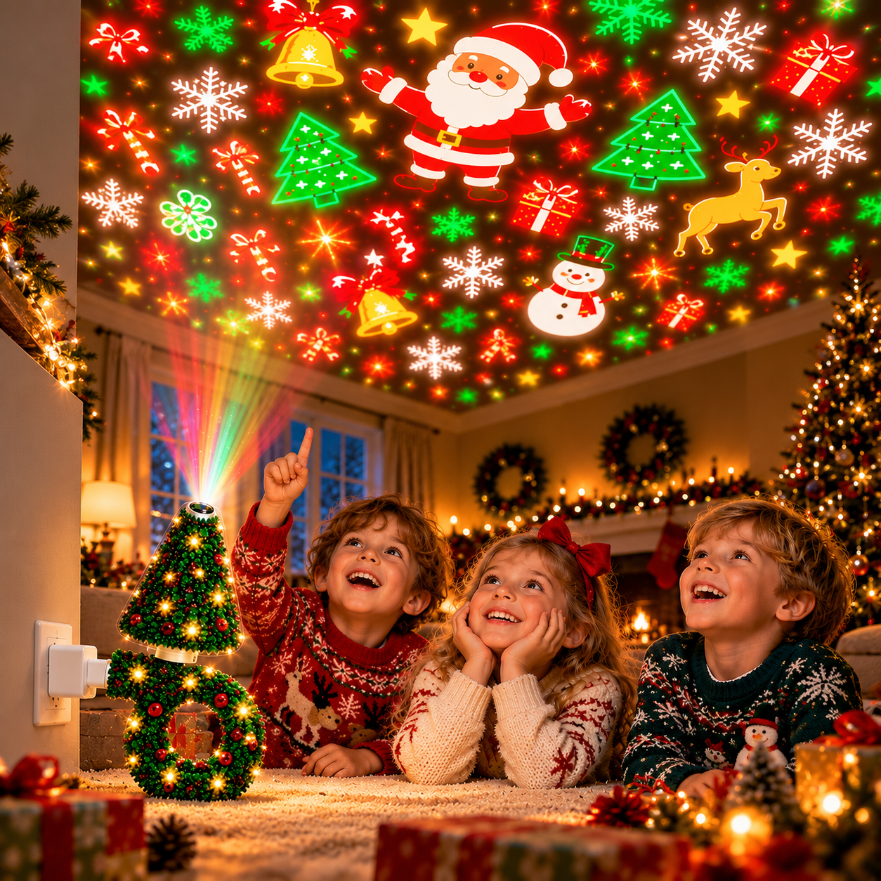 HolidayBeam – Festive & Atmospheric – USB Christmas Projector with Light Patterns