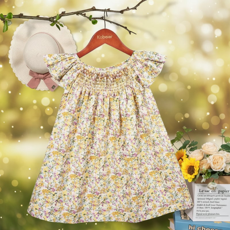 Floral Dress – Light & Airy – Girls' Flutter-Sleeve Dress