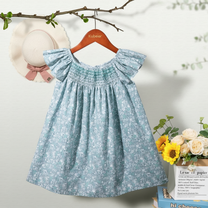 Floral Dress – Light & Airy – Girls' Flutter-Sleeve Dress