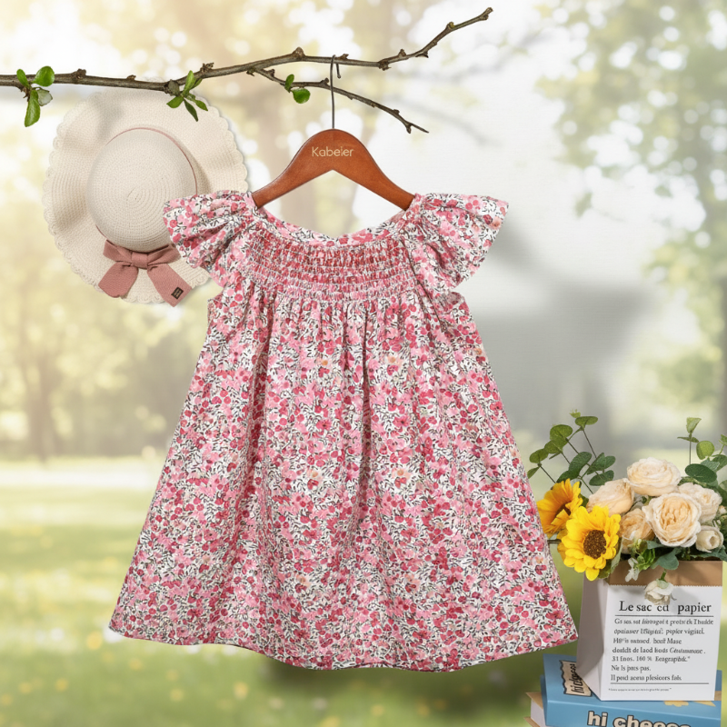 Floral Dress – Light & Airy – Girls' Flutter-Sleeve Dress