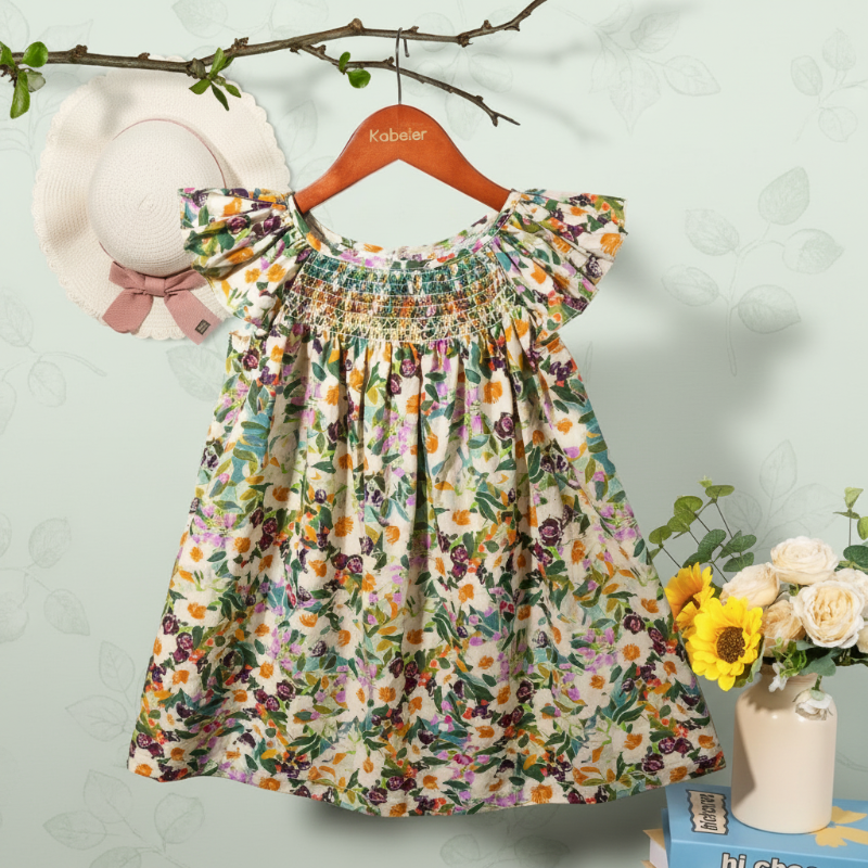 Floral Dress – Light & Airy – Girls' Flutter-Sleeve Dress
