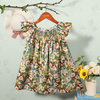 Thumbnail for Floral Dress – Light & Airy – Girls' Flutter-Sleeve Dress