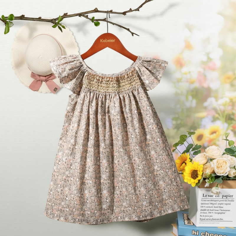 Floral Dress – Light & Airy – Girls' Flutter-Sleeve Dress