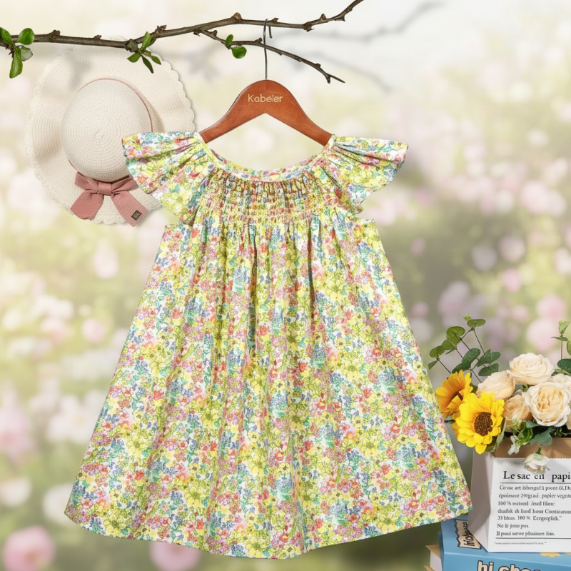 Floral Dress – Light & Airy – Girls' Flutter-Sleeve Dress
