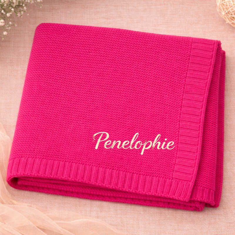 Personalized Baby Blanket – Soft & Unique – Personalized Embroidered Cotton Blanket