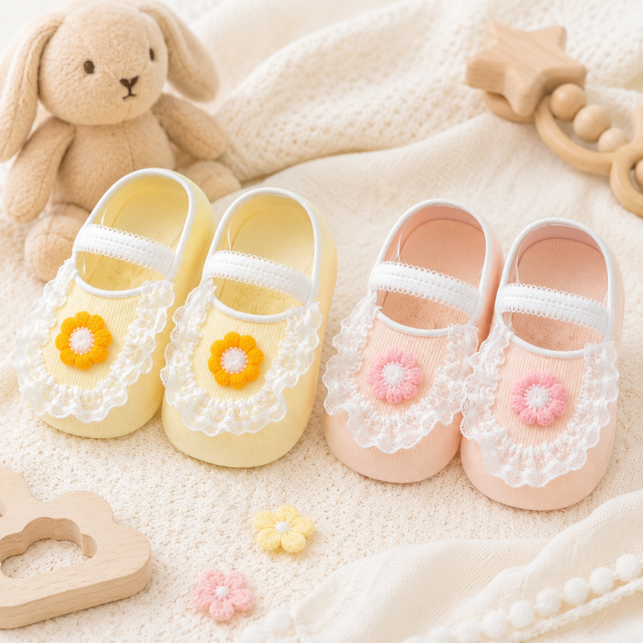 SweetFeet – Soft & Cute – Baby Socks with Flowers and Lace