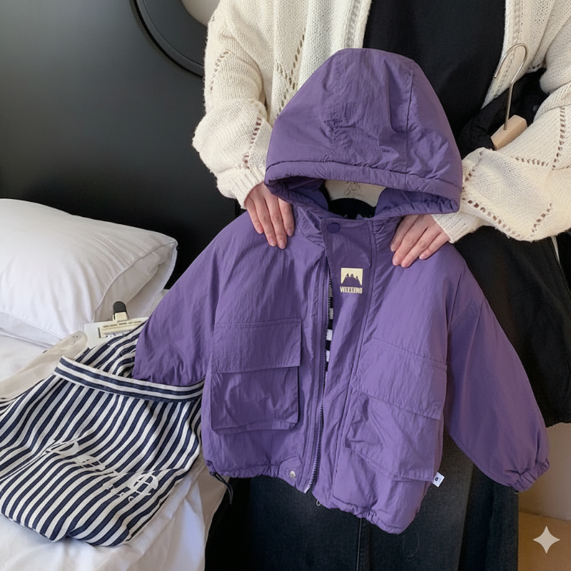 LiloWear – Windproof & Water-repellent – Children's Windbreaker with Hood