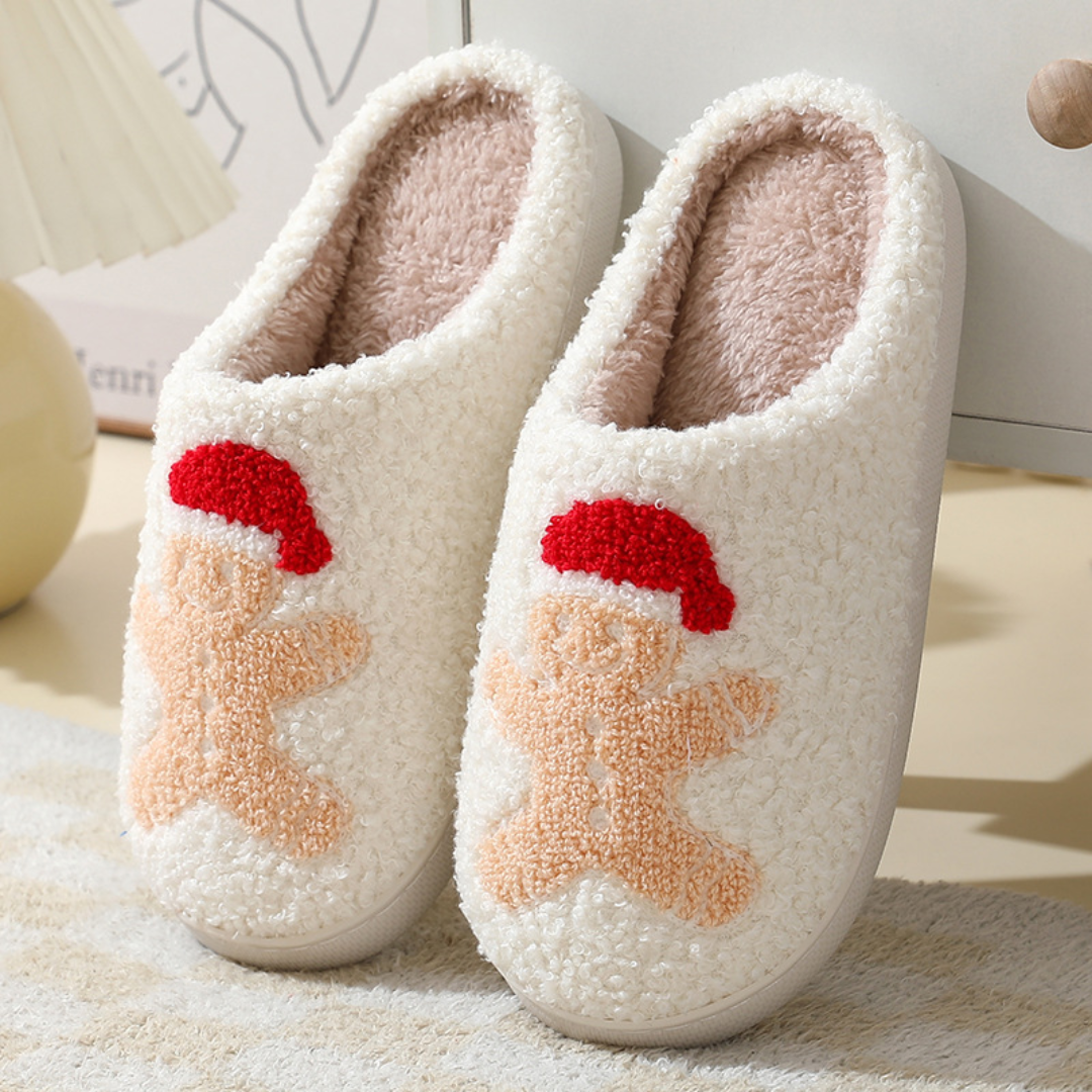 Northern Lights Kids - Warm & Festive - Plush patterned Christmas slippers