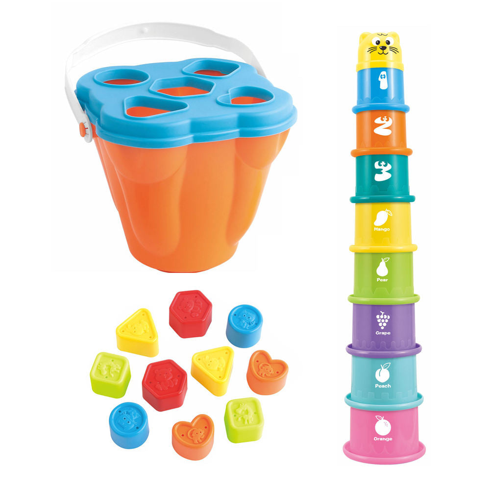SmartSort – Motor Skills & Educational – Stacking Cups with Shapes Sorting Game