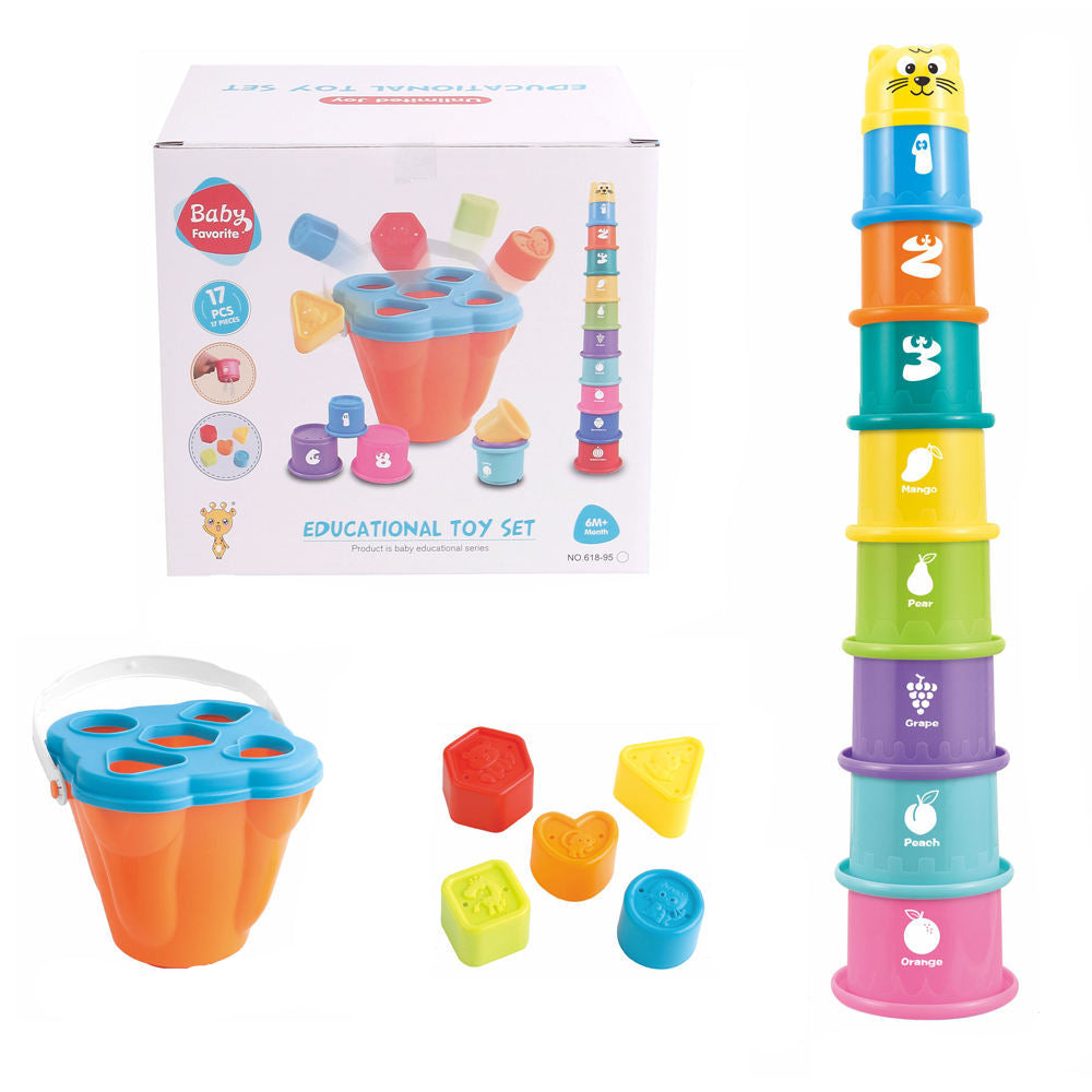 SmartSort – Motor Skills & Educational – Stacking Cups with Shapes Sorting Game