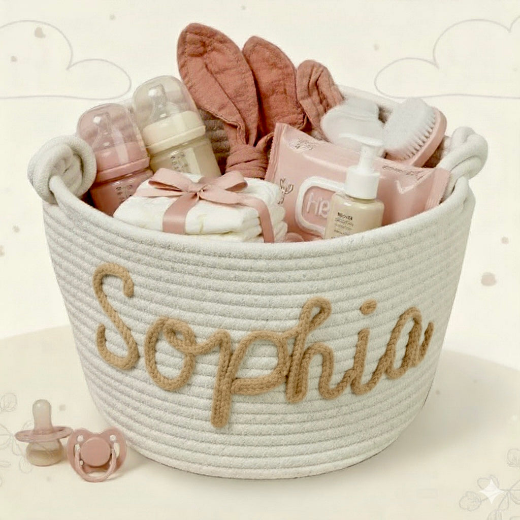 CuddleBasket – Cute & Personal – Personalized Diaper Basket