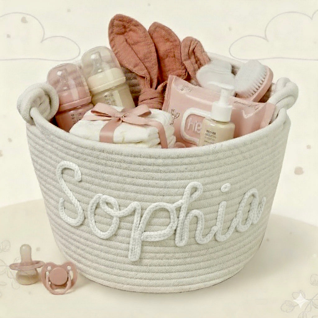 CuddleBasket – Cute & Personal – Personalized Diaper Basket