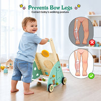 Thumbnail for WoodenSteps – Natural & Educational – Wooden Baby Walker with Play Panels