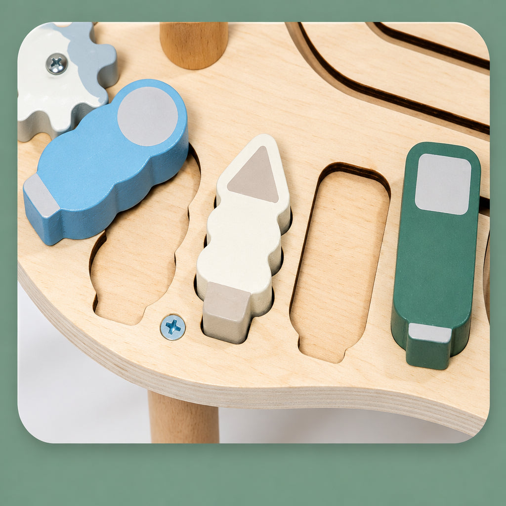 WoodMaze – Fun & Educational – Wooden Activity Table with Bead Maze