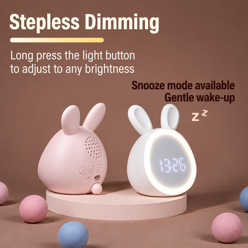 BunnyGlow – Cute & Practical – Digital Kids' Alarm Clock with Night Light