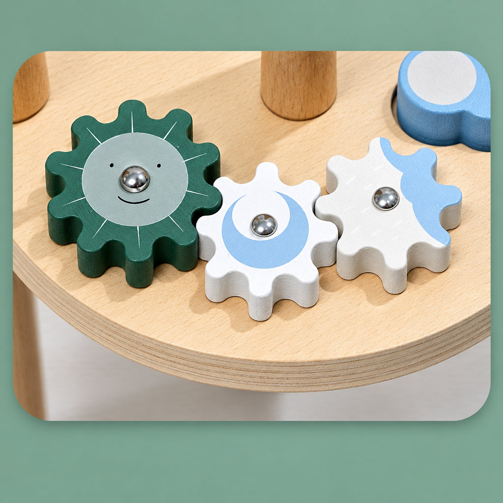 WoodMaze – Fun & Educational – Wooden Activity Table with Bead Maze