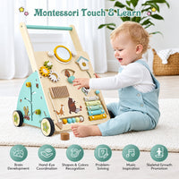 Thumbnail for WoodenSteps – Natural & Educational – Wooden Baby Walker with Play Panels
