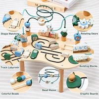 Thumbnail for WoodMaze – Fun & Educational – Wooden Activity Table with Bead Maze