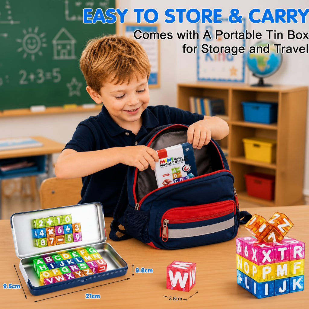LearnCube – Educational & Interactive – Magnetic Letter and Math Cubes