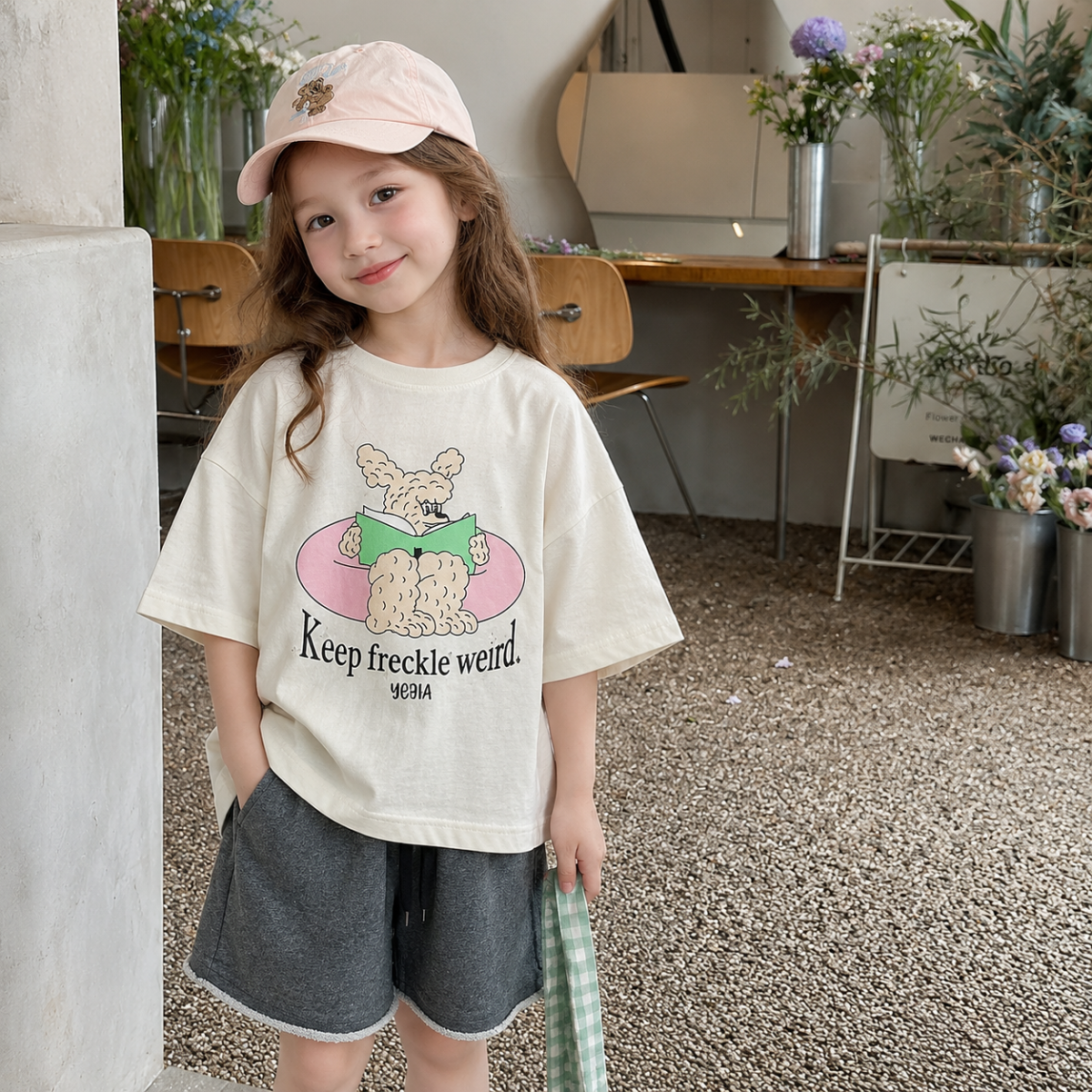 SunnyKids – Comfortable & Cute – Oversized T-shirt with Cartoon Print