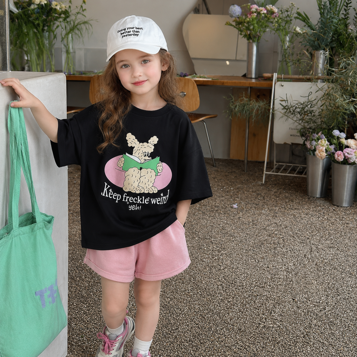 SunnyKids – Comfortable & Cute – Oversized T-shirt with Cartoon Print