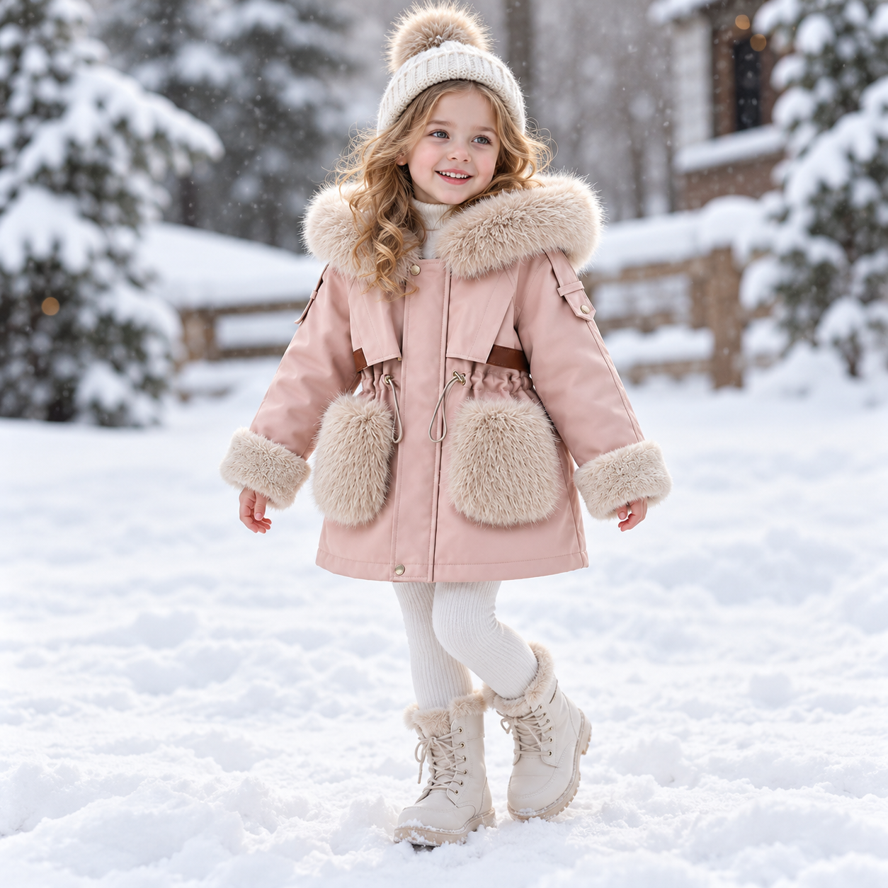 CozyParka – Warm & Soft – Girls' Winter Coat with Plush Collar