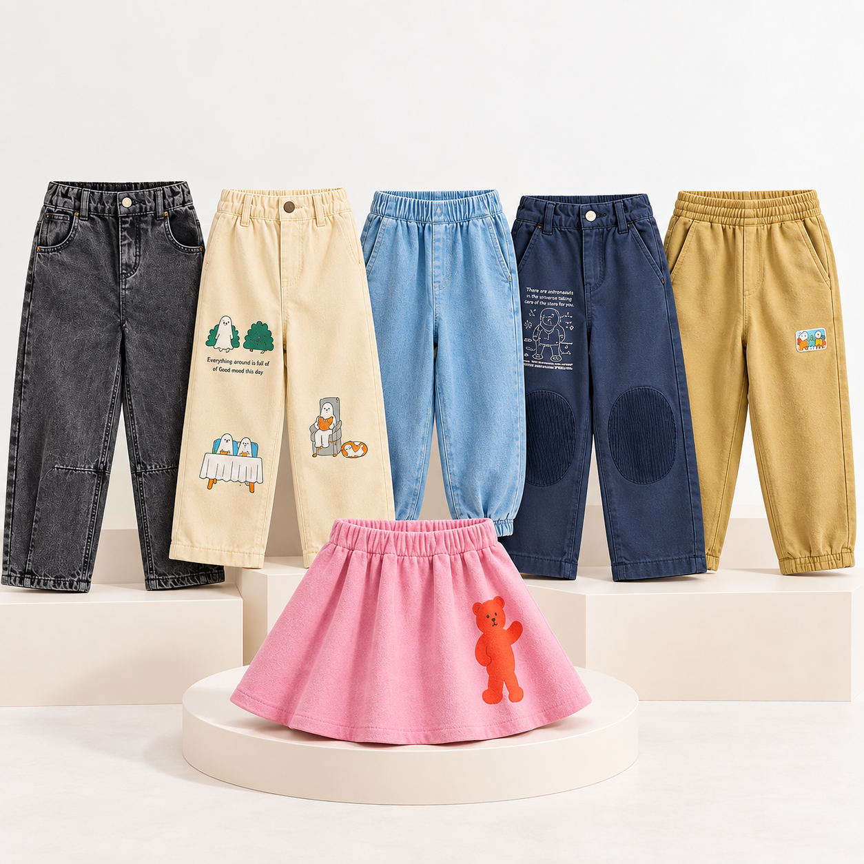 TrendStyle – Trendy & Comfortable – Kids' Jogger Pants, Denim Style