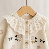Thumbnail for FloraKnit – Warm & Stylish – Knit Cardigan with Floral Details