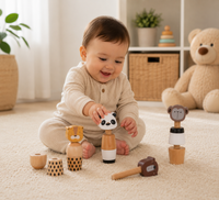 Thumbnail for WoodyFriends – Motor Skills & Fun – Wooden Animal Stacking Toys