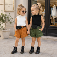 Thumbnail for MiniFashionista – Elegant & Trends – Girls' Set with Top, Shorts, and Waist Bag
